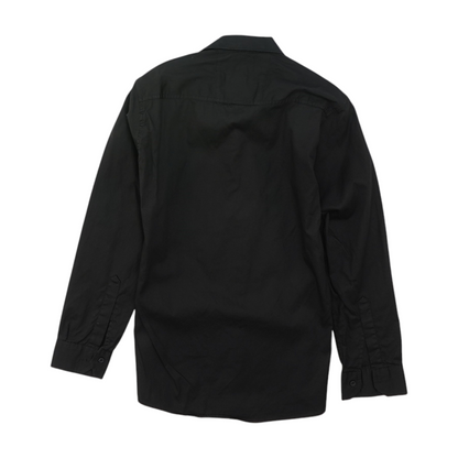 Black Solid Long Sleeve Button Down