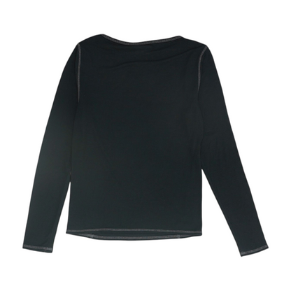 Black Solid Pajama Top