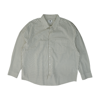 White Striped Long Sleeve Button Down