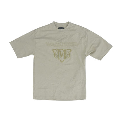 Beige Solid Crewneck T-Shirt