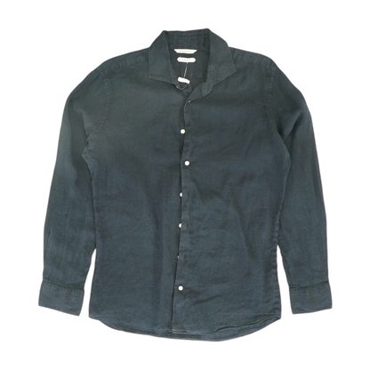 Black Solid Long Sleeve Button Down