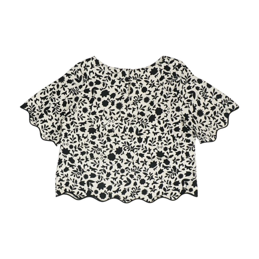 White Floral Blouse