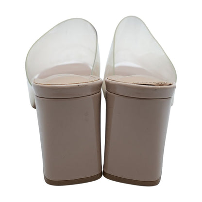 Tan and Clear Block Heels