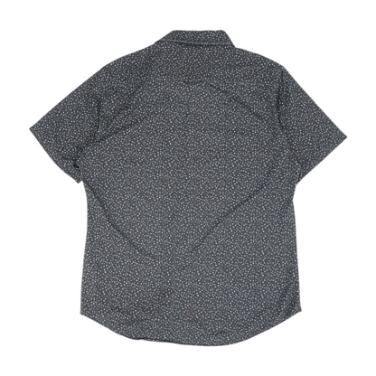 Black Floral Short Sleeve Button Down