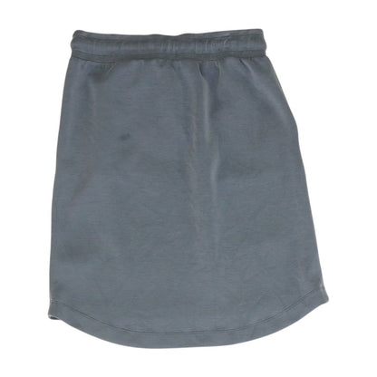Blue Solid Midi Skirt