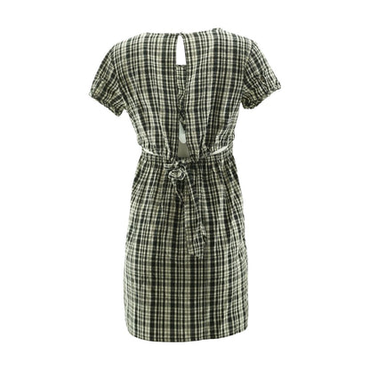 Black Plaid Mini Dress