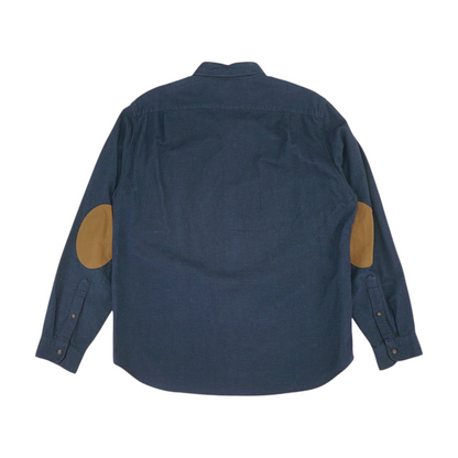 Navy Solid Flannel Button Down