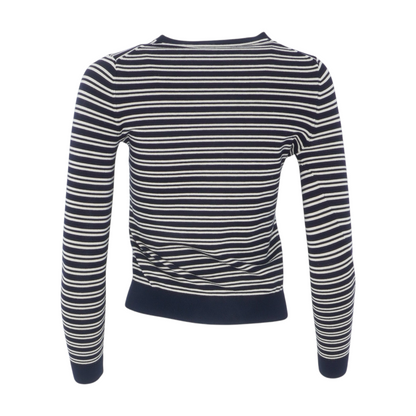 Navy Striped Cardigan Sweater
