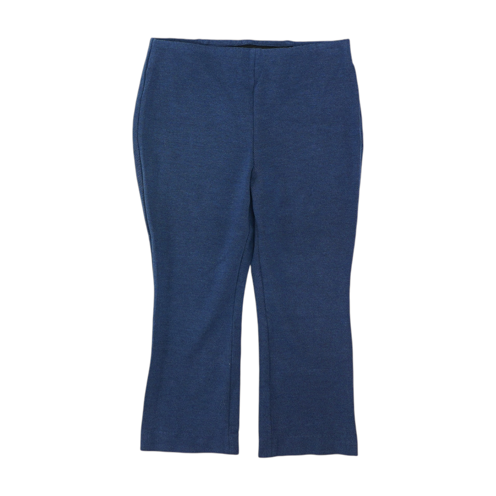 Blue Petite Solid Casual Capris