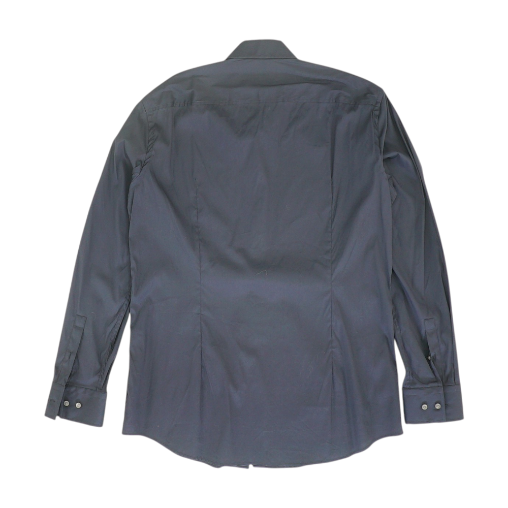 Navy Solid Long Sleeve Button Down