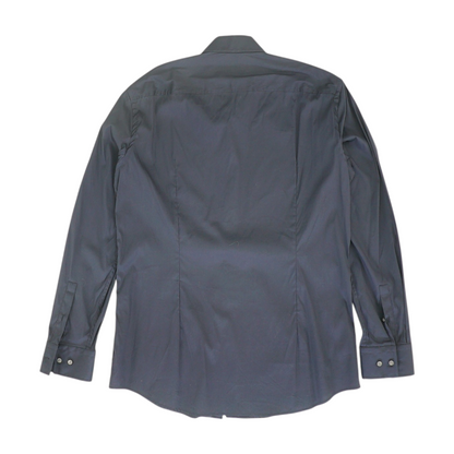 Navy Solid Long Sleeve Button Down