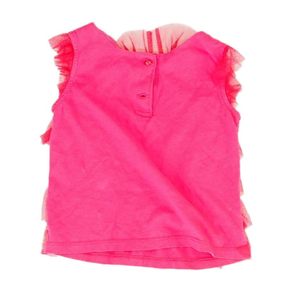 Pink Solid Short Sleeve Blouse