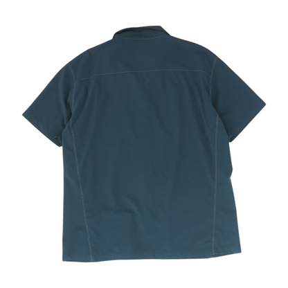 Navy Solid Short Sleeve Button Down