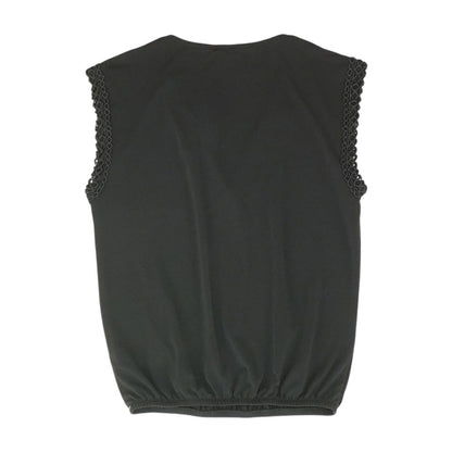 Black Solid Sleeveless Blouse