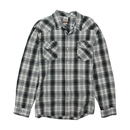 Gray Plaid Long Sleeve Button Down