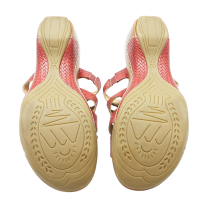 Red Wedged Sandals