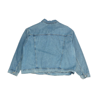 Blue Solid Denim Jacket
