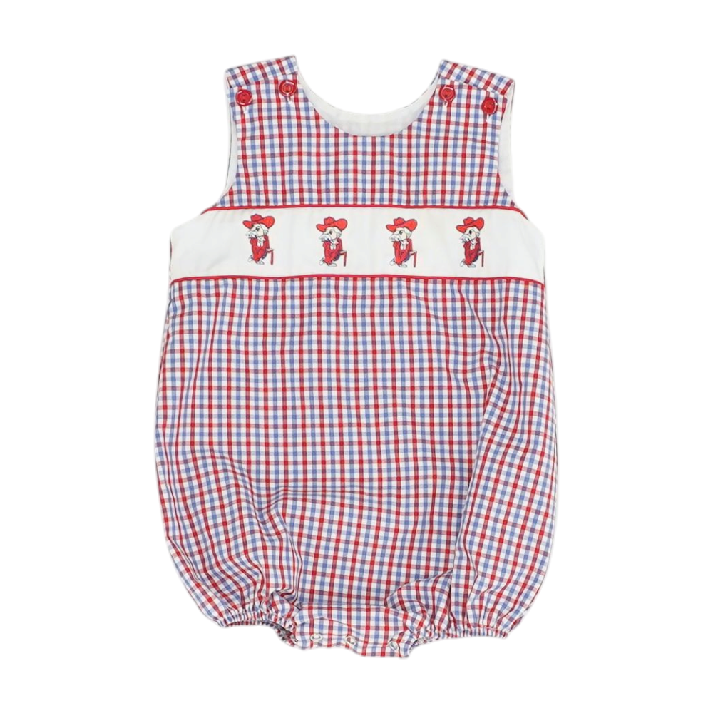 Red Ole Miss Rebels Check Sleeveless One-Piece