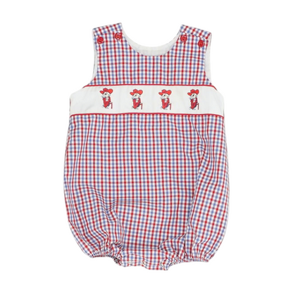 Red Ole Miss Rebels Check Sleeveless One-Piece