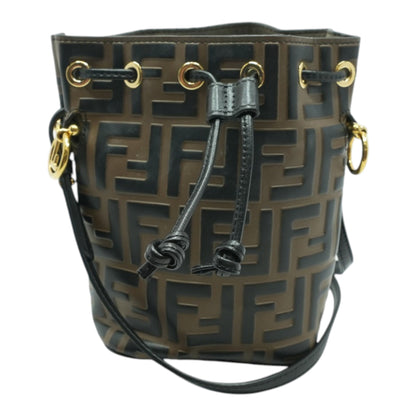 Brown Mini Mon Trésor Bucket Bag In FF Canvas