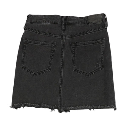 Black Solid Mini Skirt