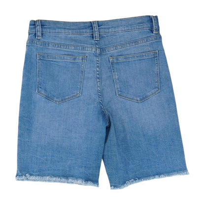 Blue Solid Denim Shorts