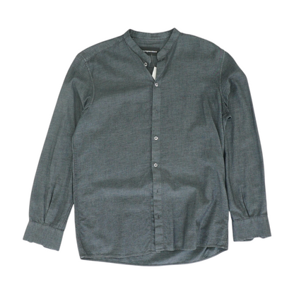 Gray Solid Long Sleeve Button Down