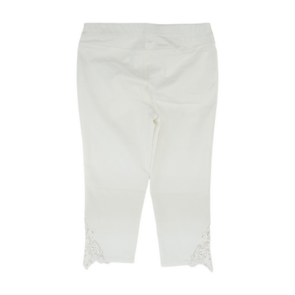White Solid Chino Capris
