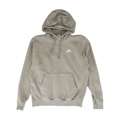 Beige Solid Hoodie Pullover