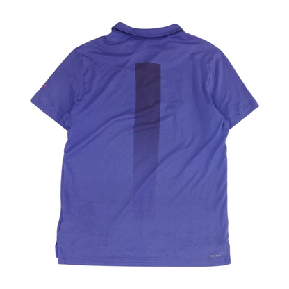 Blue Color Block Short Sleeve Polo