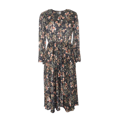 Black Floral Midi Dress