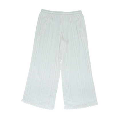 Ivory Striped Wide Leg Pants