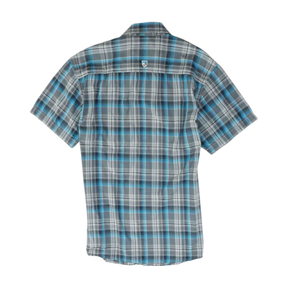 Gray Plaid Short Sleeve Button Down