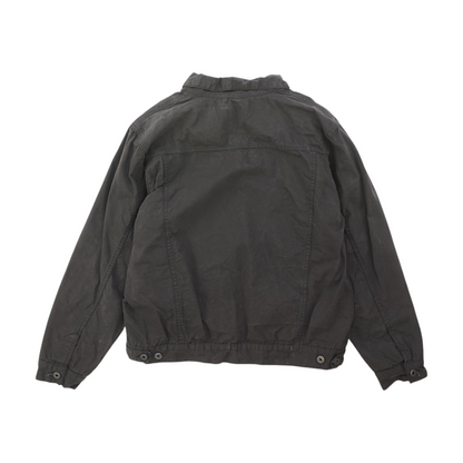 Gray Solid Denim Jacket