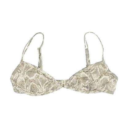 Beige Animal Print Swim Top