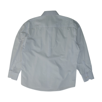 White Solid Long Sleeve Button Down