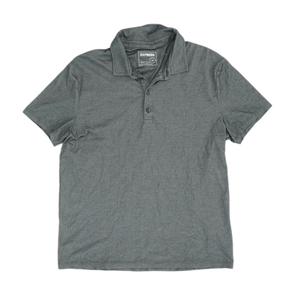 Gray Solid Short Sleeve Polo