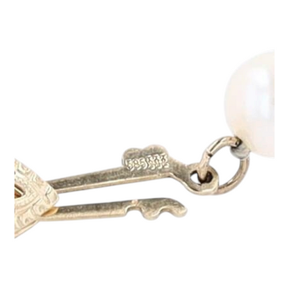 14K Yellow Gold Cultured Pearl Beaded Necklace