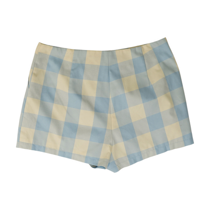 Blue Check Chino Shorts