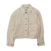 Beige Solid Denim Jacket