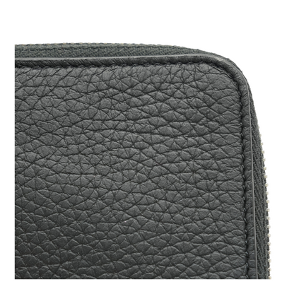 Four Stitches Zip Wallet in Black Leather