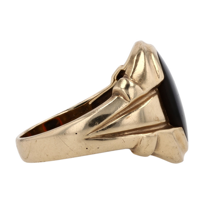 10K Yellow Gold Brown Stone Fashion Ring