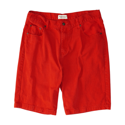 Red Denim Shorts