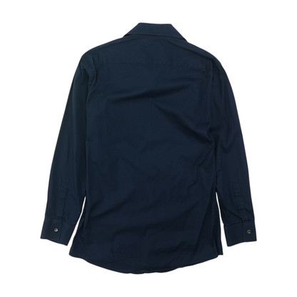 Vintage Navy Solid Long Sleeve Button Down