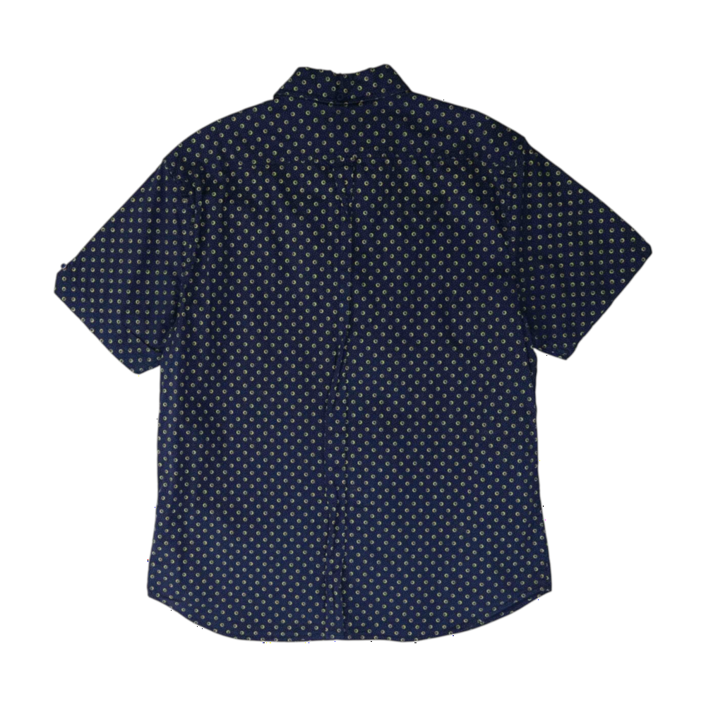 Navy Polka Dot Short Sleeve Button Down