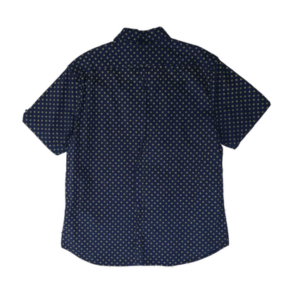 Navy Polka Dot Short Sleeve Button Down
