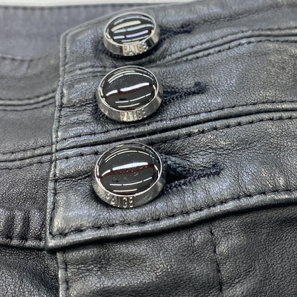 Hoxton Black High-Rise Leather Flare Pants