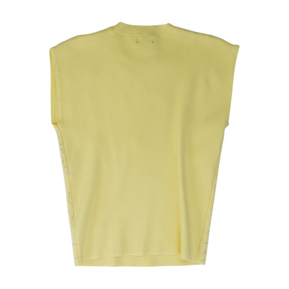 Yellow Abstract Pullover Sweater