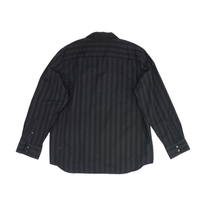 Black Striped Long Sleeve Button Down
