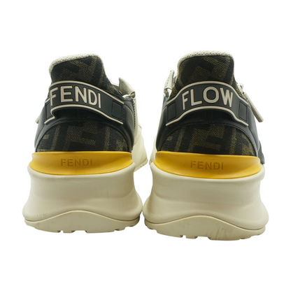 White Leather Fendi Flow Low-Top Sneakers